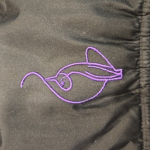 BABY PHAT GIRL'S BLACK/ PURPLE PUFFER . MISSING FAUX FUR LINING ON HOOD. SIZE L - Picture 7 of 11